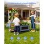 Mud Kitchen, Outdoor Mud Kitchen for Kids, Wood Outdoor Play Kitchens with Planting Box, Critter Catcher Container, Tank, Sink, 
