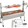 Rotisserie Grill, 132lbs Capacity, Stainless Steel Pig Lamb Spit Grill Roaster, Roasting Box with 40W Motor & Adjustable Height