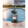 Sand Filter, 457.2 mm, 151.4 LPM Above Inground Swimming Pool Sand Filter System, with 7-Way Multi-Port Valve, Backwash, Rinse, 