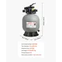 Sand Filter, 457.2 mm, 151.4 LPM Above Inground Swimming Pool Sand Filter System, with 7-Way Multi-Port Valve, Backwash, Rinse, 