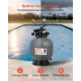 Sand Filter, 508 mm, 189.3 LPM Above Inground Swimming Pool Sand Filter System, with 7-Way Multi-Port Valve, Backwash, Rinse, Re