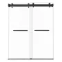 VEVOR Frameless Shower Door, 1219 mm W x 1930mm H, Shower Sliding Glass Door with 10 mm Thick Clear Tempered Glass, Noiseless Sh