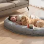 VEVOR Human Dog Bed, 1740 x 1180 x 240 mm Orthopedic Memory Foam Human Sized Dog Bed, Humans Pet Beds with Side Pocket, Handle &