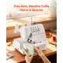 Serger Overlock Sewing Machine, 1250 Stitches Per Minute, 2-3-4 Thread Capability, 0.7-2 Adjustable Differential Feed, with Free
