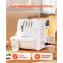 VEVOR Serger Overlock-symaskine, 1250 sting pr. minut, 2-3-4 tråde, 0,7-2 justerbar differentialfremføring, med