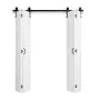 Bifold Barn Door, 1829 x 2134 mm, MDF Bi-Fold Sliding Closet Doors, Hardware Kit Included, H-Frame Space-Saving Design, Pre-Asse