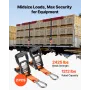 VEVOR Ratchet Straps, 38.1 mm x 1.8 m, Heavy Duty Tie Down Straps with Carabiners, 1100 kg Break Strength, Carry Bag, Tie Down R