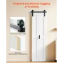 VEVOR Bifold Barn Door, 609 x 2134 mm, MDF Bi-Fold Sliding Closet Doors, Hardware Kit Included, H-Frame Space-Saving Design, Nee