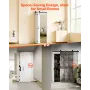 Bifold Barn Door, 609 x 2134 mm, MDF Bi-Fold Sliding Closet Doors, Hardware Kit Included, H-Frame Space-Saving Design, Need to A