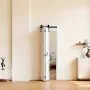 VEVOR Bifold Barn Door, 609 x 2134 mm, MDF Bi-Fold Sliding Closet Doors, Hardware Kit Included, H-Frame Space-Saving Design, Nee