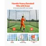Baseball Batting Cage, 10668 x 3200 x 3100mm Freestanding Portable Batting Cage, Hitting Cages with 45-Ply Knotted HDPE & Long P