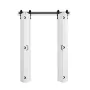 Bifold Barn Door, 1219 x 2134 mm, MDF Bi-Fold Sliding Closet Doors, Hardware Kit Included, H-Frame Space-Saving Design, Pre-Asse