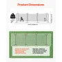 Baseball Batting Cage, 12000 x 3680 x 3100mm Freestanding Portable Batting Cage, Hitting Cages with 45-Ply Knotted HDPE & Long P