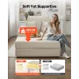 Chaise Lounge Chair, 1115 mm Boneless Modular Chaise Lounge Indoor, Oversized Corduroy Reading Chair with Throw Pillows & Armres