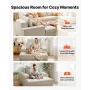 Chaise Lounge Chair, 1115 mm Boneless Modular Chaise Lounge Indoor, Oversized Corduroy Reading Chair with Throw Pillows & Armres