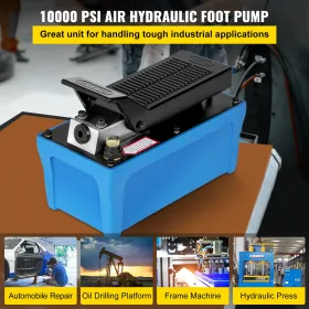 Air Hydraulic Pump Power Pack Unit 10,000 PSI 103 In 3Cap Heavy-duty All Metal Construction Air Hydraulic Foot Pump