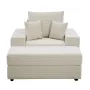 Chaise Lounge Chair, 1115 mm Boneless Modular Chaise Lounge Indoor, Oversized Corduroy Reading Chair with Throw Pillows & Armres