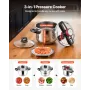 Pressure Cooker, 6L Pressure Cooker Stainless Steel, Pressures Canner with Steaming Rack, Tempered Glass Lid, Three Pressures Se