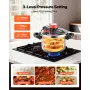 Pressure Cooker, 6L Pressure Cooker Stainless Steel, Pressures Canner with Steaming Rack, Tempered Glass Lid, Three Pressures Se