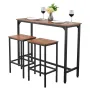 VEVOR Bar Table, 3PCS 1193.8mm Bars Tables Set, Bar Tables and Chair Set with Rounded Edge Design, Rectangular Pub Table with Tw