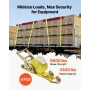 Ratchet Straps, 38.1 mm x 3 m, Heavy Duty Tie Down Straps with Double J Hook, 3000 kg Break Strength, Carry Bag, Tie Down Ratche