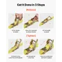 Ratchet Straps, 38.1 mm x 3 m, Heavy Duty Tie Down Straps with Double J Hook, 3000 kg Break Strength, Carry Bag, Tie Down Ratche