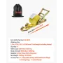 VEVOR Ratchet Straps, 38.1 mm x 3 m, Heavy Duty Tie Down Straps with Double J Hook, 3000 kg Break Strength, Carry Bag, Tie Down 