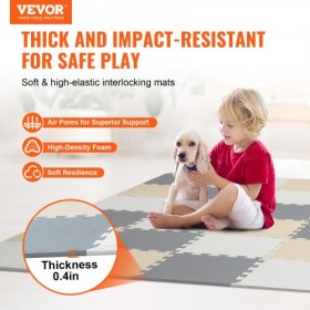 Kids Foam Puzzle Floor Playmat 0,4 i 36 stk. Følg Eva Soft Fliser