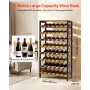VEVOR 48 Bottle Wine Rack,8-Tier Iron Wine Bottle Holder With Wood Table Top,Freestanding Floor Display Wine Storage Shelves,For