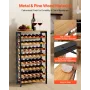 VEVOR 48 Bottle Wine Rack,8-Tier Iron Wine Bottle Holder With Wood Table Top,Freestanding Floor Display Wine Storage Shelves,For