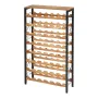 VEVOR 48 Bottle Wine Rack,8-Tier Iron Wine Bottle Holder With Wood Table Top,Freestanding Floor Display Wine Storage Shelves,For
