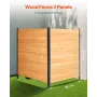 VEVOR Wood Privacy Fence, 38" W x 42" L, 2 Panel Solid Air Conditioner Fence Screen, Pool Equipment Enclosure with Metal Stakes,