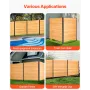 VEVOR Wood Privacy Fence, 38" W x 42" L, 2 Panel Solid Air Conditioner Fence Screen, Pool Equipment Enclosure with Metal Stakes,