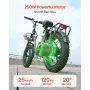 Electric Bike, 250W Folding Electric Bicycle for Adults with 25Ah Large Removable Battery, 36V 25 km/h Brushless Motor, Up to 70