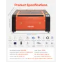 VEVOR 130W CO2 Laser Engraver, 1400 x 900 mm, CO2 Laser Engraver Cutter Machine with Water Chiller, 2 Way Pass Air Assist, 1200 
