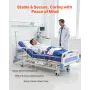 Premium 3 Function Full Electric Hospital Bed, Electric Medical Bed with Backrest, Legrest & Height Adjustment, 127mm Locking Ca