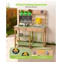 VEVOR Mud Kitchen, Outdoor Mud Kitchen for Kids, Wood Outdoor Play Kitchens with Stoves, Tank, Sink, Planting Shovels, Spatulas,