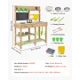 VEVOR Mud Kitchen, Outdoor Mud Kitchen for Kids, Wood Outdoor Play Kitchens with Stoves, Tank, Sink, Planting Shovels, Spatulas,