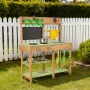 Mud Kitchen, Outdoor Mud Kitchen for Kids, Wood Outdoor Play Kitchens with Stoves, Tank, Sink, Planting Shovels, Spatulas, Box, 