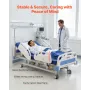 Premium 5 Function Full Electric Hospital Bed, Electric Medical Bed with Trendelenburg & Reverse Trendelenburg, 127mm Locking Ca