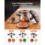 VEVOR Pressure Cooker, 9L Pressure Cooker Stainless Steel, Pressures Canner with Steaming Rack, Tempered Glass Lid, Three Pressu