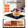 Pressure Cooker, 9L Pressure Cooker Stainless Steel, Pressures Canner with Steaming Rack, Tempered Glass Lid, Three Pressures Se