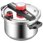 VEVOR Pressure Cooker, 9L Pressure Cooker Stainless Steel, Pressures Canner with Steaming Rack, Tempered Glass Lid, Three Pressu