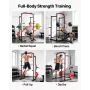 Power Cage Power Rack, Multifunctional Barbell Squat Rack with Adjustable Height, Home Gym Strength Training Workout Equipment w