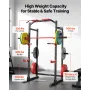 VEVOR Power Cage Power Rack, multifunktionelt barbell squat stativ med justerbar højde, hjemmegymnastik udstyr til styrketræning