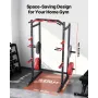 VEVOR Power Cage Power Rack, multifunktionelt barbell squat stativ med justerbar højde, hjemmegymnastik udstyr til styrketræning