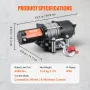 Electric Winch, 12V 4500 lb Load Capacity Steel Rope Winch, IP55 1/4” x 39ft ATV UTV Winch with Wireless Handheld Remote & 4-Way