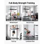 Folding Power Cage, Wall-Mounted Power Rack Squat Rack, Multifunctional Strength Training Workout Equipment with Landmine Holder