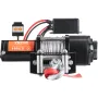 Electric Winch, 12V 4500 lb Load Capacity Steel Rope Winch, IP55 1/4” x 39ft ATV UTV Winch with Wireless Handheld Remote & 4-Way