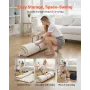 Japanese Tatami Mat, Queen Size Foldable Japanese Tatami Mattress, Futon Mattress with Storage Bag & Fastener, 9-Layer Floor Mat